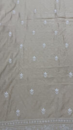 DYEABLE PURE & PREMIUM MONGA SILK CHIKANKARI MEN'S KURTA FABRIC - Image 6