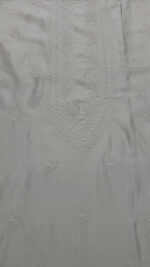 DYEABLE CHANDERI SILK CHIKANKARI MEN'S KURTA FABRIC - Image 2