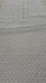 DYEABLE PURE & PREMIUM MONGA SILK CHIKANKARI MEN'S KURTA FABRIC - Image 4