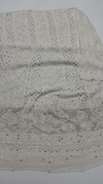 DYEABLE PURE & PREMIUM GEORGETTE CHIKANKARI & MUKAISH ANARKALI & DUPATTA SET - Image 7