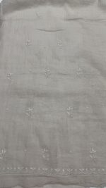 DYEABLE PURE & PREMIUM SILVER TISSUE CHIKANKARI KURTA & DUPATTA SET - Image 7