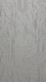 DYEABLE CHANDERI SILK CHIKANKARI MEN'S KURTA FABRIC - Image 3