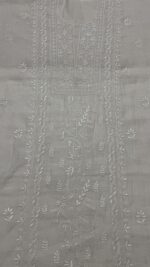 DYEABLE PURE & PREMIUM SILVER TISSUE CHIKANKARI KURTA & DUPATTA SET - Image 3