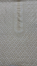 DYEABLE PURE & PREMIUM MONGA SILK CHIKANKARI MEN'S KURTA FABRIC - Image 2