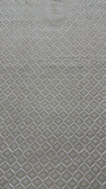 DYEABLE PURE & PREMIUM MONGA SILK CHIKANKARI MEN'S KURTA FABRIC - Image 3