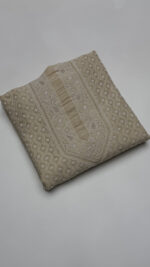 DYEABLE PURE & PREMIUM MONGA SILK CHIKANKARI MEN'S KURTA FABRIC