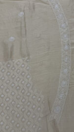 DYEABLE PURE & PREMIUM MONGA SILK CHIKANKARI MEN'S KURTA FABRIC - Image 7