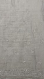 DYEABLE PURE & PREMIUM SILVER TISSUE CHIKANKARI KURTA & DUPATTA SET - Image 7