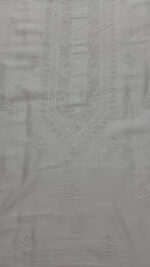 DYEABLE CHANDERI SILK CHIKANKARI MEN'S KURTA FABRIC - Image 2