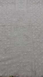DYEABLE PURE & PREMIUM SILVER TISSUE CHIKANKARI KURTA & DUPATTA SET - Image 4