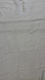 DYEABLE PURE & PREMIUM MONGA SILK CHIKANKARI MEN'S KURTA FABRIC - Image 4
