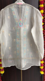 DYEABLE PURE & PREMIUM ORGANZA CHIKANKARI TOP - Image 5
