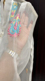 DYEABLE PURE & PREMIUM ORGANZA CHIKANKARI TOP - Image 3