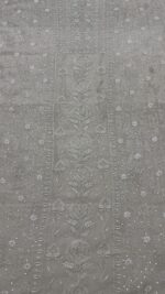DYEABLE PURE & PREMIUM SILVER TISSUE CHIKANKARI KURTA & DUPATTA SET - Image 4