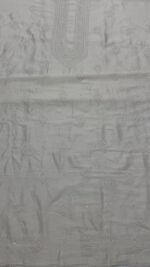DYEABLE CHANDERI SILK CHIKANKARI MEN'S KURTA FABRIC - Image 4