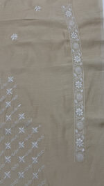 DYEABLE PURE & PREMIUM MONGA SILK CHIKANKARI MEN'S KURTA FABRIC - Image 7