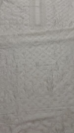 DYEABLE CHANDERI SILK CHIKANKARI MEN'S KURTA FABRIC - Image 4
