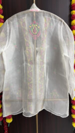 DYEABLE PURE & PREMIUM ORGANZA CHIKANKARI TOP - Image 5