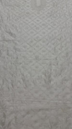 DYEABLE CHANDERI SILK CHIKANKARI MEN'S KURTA FABRIC - Image 3