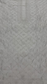 DYEABLE CHANDERI SILK CHIKANKARI MEN'S KURTA FABRIC - Image 2