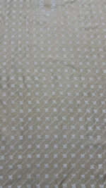 DYEABLE PURE & PREMIUM MONGA SILK CHIKANKARI MEN'S KURTA FABRIC - Image 3