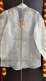 DYEABLE PURE & PREMIUM ORGANZA CHIKANKARI TOP - Image 5