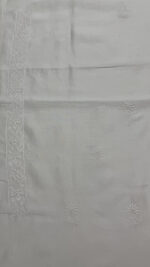 DYEABLE CHANDERI SILK CHIKANKARI MEN'S KURTA FABRIC - Image 7