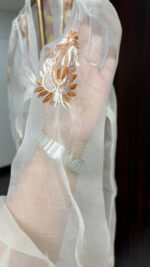 DYEABLE PURE & PREMIUM ORGANZA CHIKANKARI TOP - Image 4