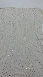 DYEABLE PURE & PREMIUM GEORGETTE CHIKANKARI & MUKAISH ANARKALI & DUPATTA SET - Image 3