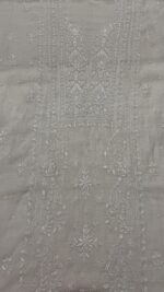 DYEABLE PURE & PREMIUM SILVER TISSUE CHIKANKARI KURTA & DUPATTA SET - Image 3