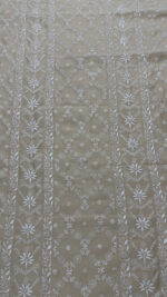 DYEABLE PURE & PREMIUM MONGA SILK CHIKANKARI MEN'S KURTA FABRIC - Image 3