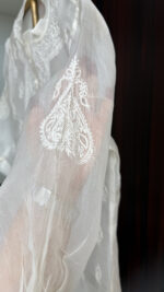 DYEABLE PURE & PREMIUM ORGANZA CHIKANKARI SHIRT - Image 4