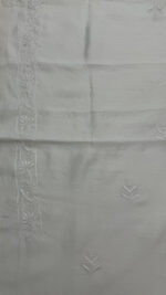 DYEABLE CHANDERI SILK CHIKANKARI MEN'S KURTA FABRIC - Image 7