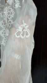 DYEABLE PURE & PREMIUM ORGANZA CHIKANKARI & MUKAISH SHIRT - Image 4