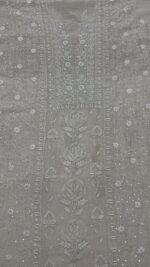 DYEABLE PURE & PREMIUM SILVER TISSUE CHIKANKARI KURTA & DUPATTA SET - Image 3
