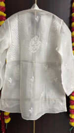 DYEABLE PURE & PREMIUM ORGANZA CHIKANKARI TOP - Image 5