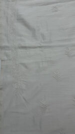 DYEABLE CHANDERI SILK CHIKANKARI MEN'S KURTA FABRIC - Image 7