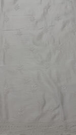DYEABLE CHANDERI SILK CHIKANKARI MEN'S KURTA FABRIC - Image 6