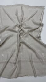 DYEABLE PURE & PREMIUM SILVER TISSUE CHIKANKARI ANRKALI & DUPATTA SET - Image 2