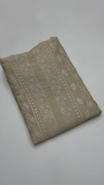 DYEABLE PURE & PREMIUM MONGA SILK CHIKANKARI MEN'S KURTA FABRIC
