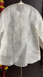DYEABLE PURE & PREMIUM ORGANZA CHIKANKARI SHIRT - Image 5