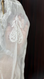 DYEABLE PURE & PREMIUM ORGANZA CHIKANKARI SHIRT - Image 4