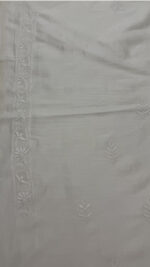 DYEABLE CHANDERI SILK CHIKANKARI MEN'S KURTA FABRIC - Image 7