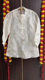 DYEABLE PURE & PREMIUM ORGANZA CHIKANKARI SHIRT