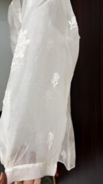 DYEABLE PURE & PREMIUM ORGANZA CHIKANKARI TOP - Image 3