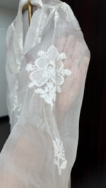 DYEABLE PURE & PREMIUM ORGANZA CHIKANKARI TOP - Image 4