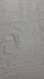 DYEABLE CHANDERI SILK CHIKANKARI MEN'S KURTA FABRIC - Image 2