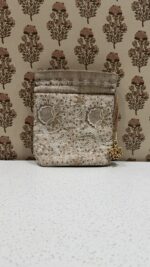 Authentic Beige Chikankari & Zardozi Batua Bag for Women - Image 2