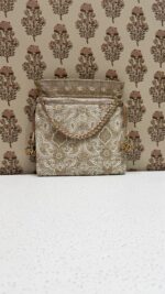 Beige Chikankari Potli for Women - Image 2
