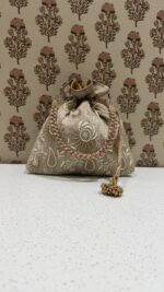 Beige Chikankari Potli